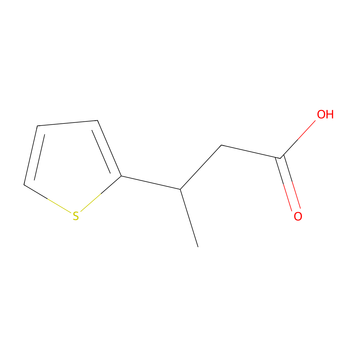 3-(Thiophen-2-yl)butanoic acid molecular structure, CAS 77270-48-5