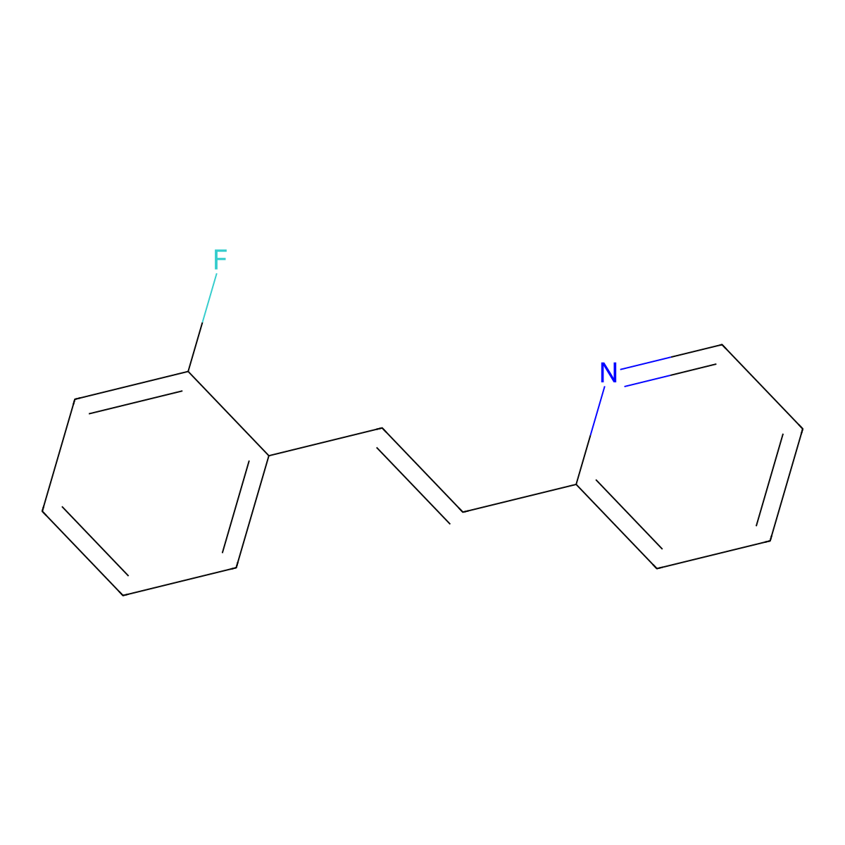 Pyridine, 2-(2-(2-fluorophenyl)ethenyl)-, (E)- molecular structure, CAS 77275-10-6