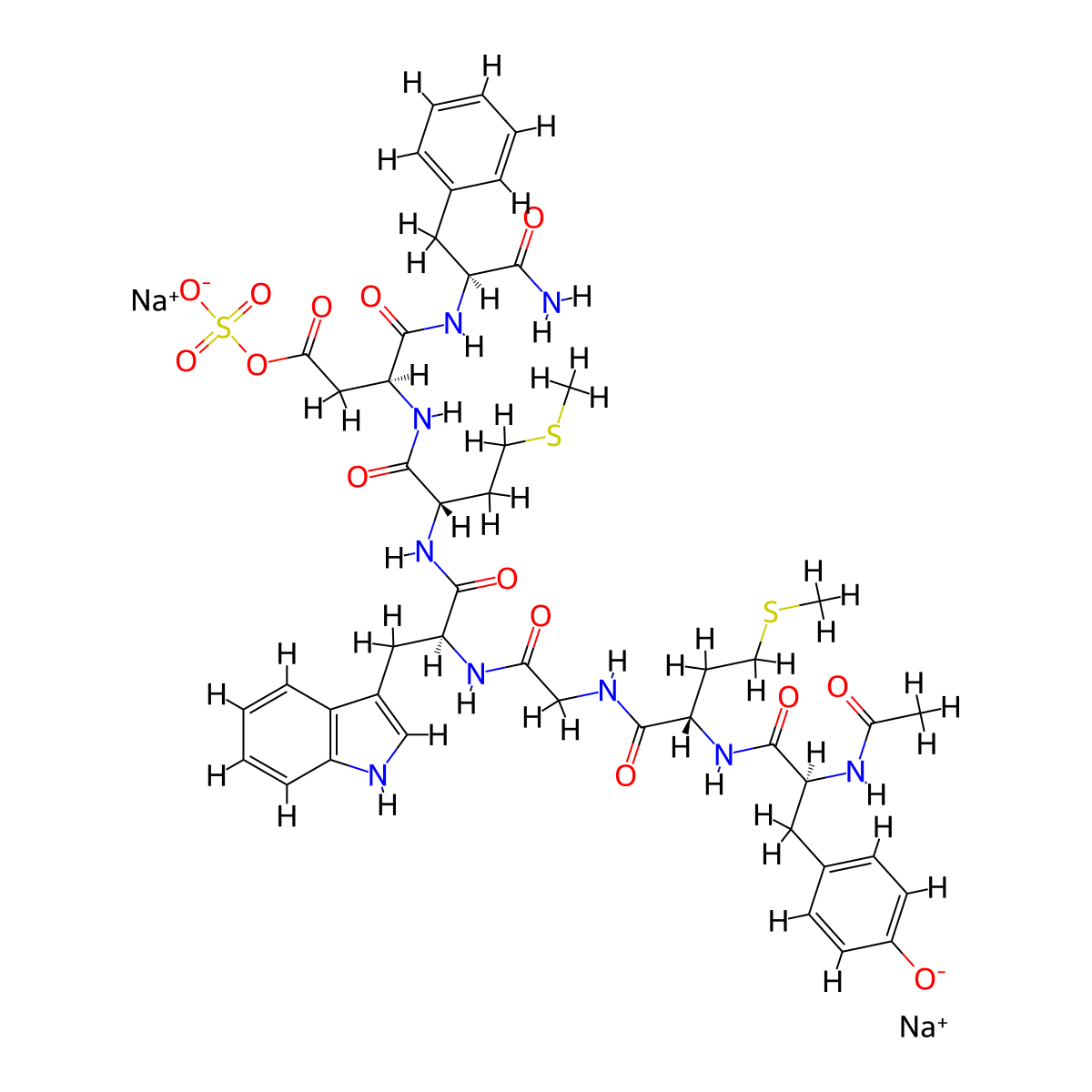 Acetylcholecystokinin C-terminal heptapeptide molecular structure, CAS 77275-51-5
