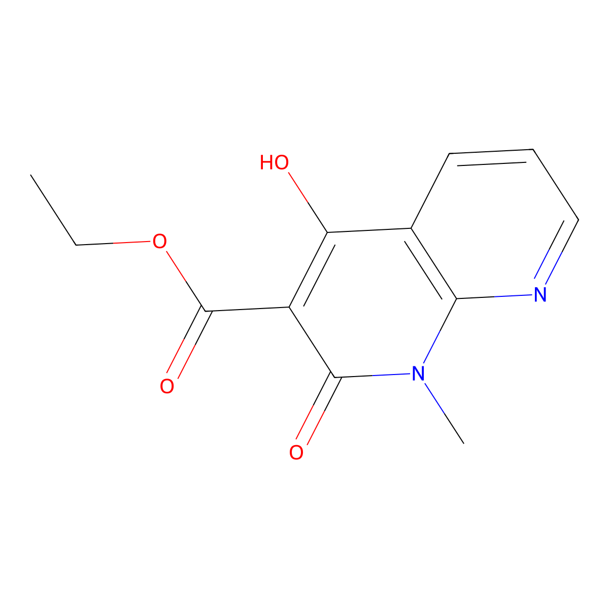 Ethyl 4-hydroxy-1-methyl-2-oxo-1,2-dihydro-1,8-naphthyridine-3-carboxylate molecular structure, CAS 77276-17-6
