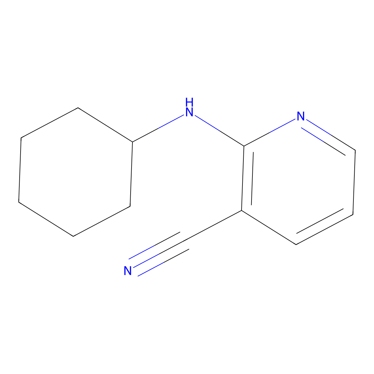 2-(Cyclohexylamino)nicotinonitrile molecular structure, CAS 77276-34-7