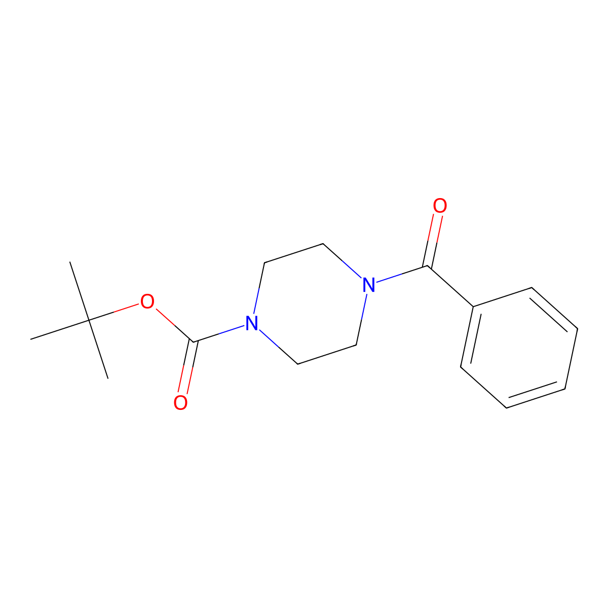 Tert-butyl 4-benzoylpiperazine-1-carboxylate molecular structure, CAS 77278-38-7