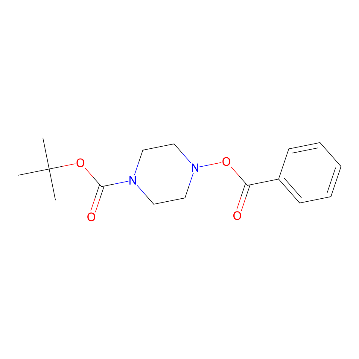 Tert-butyl 4-(benzoyloxy)piperazine-1-carboxylate molecular structure, CAS 77278-40-1