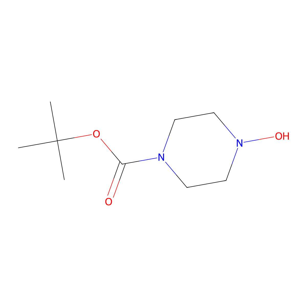 Tert-butyl 4-hydroxypiperazine-1-carboxylate molecular structure, CAS 77278-41-2