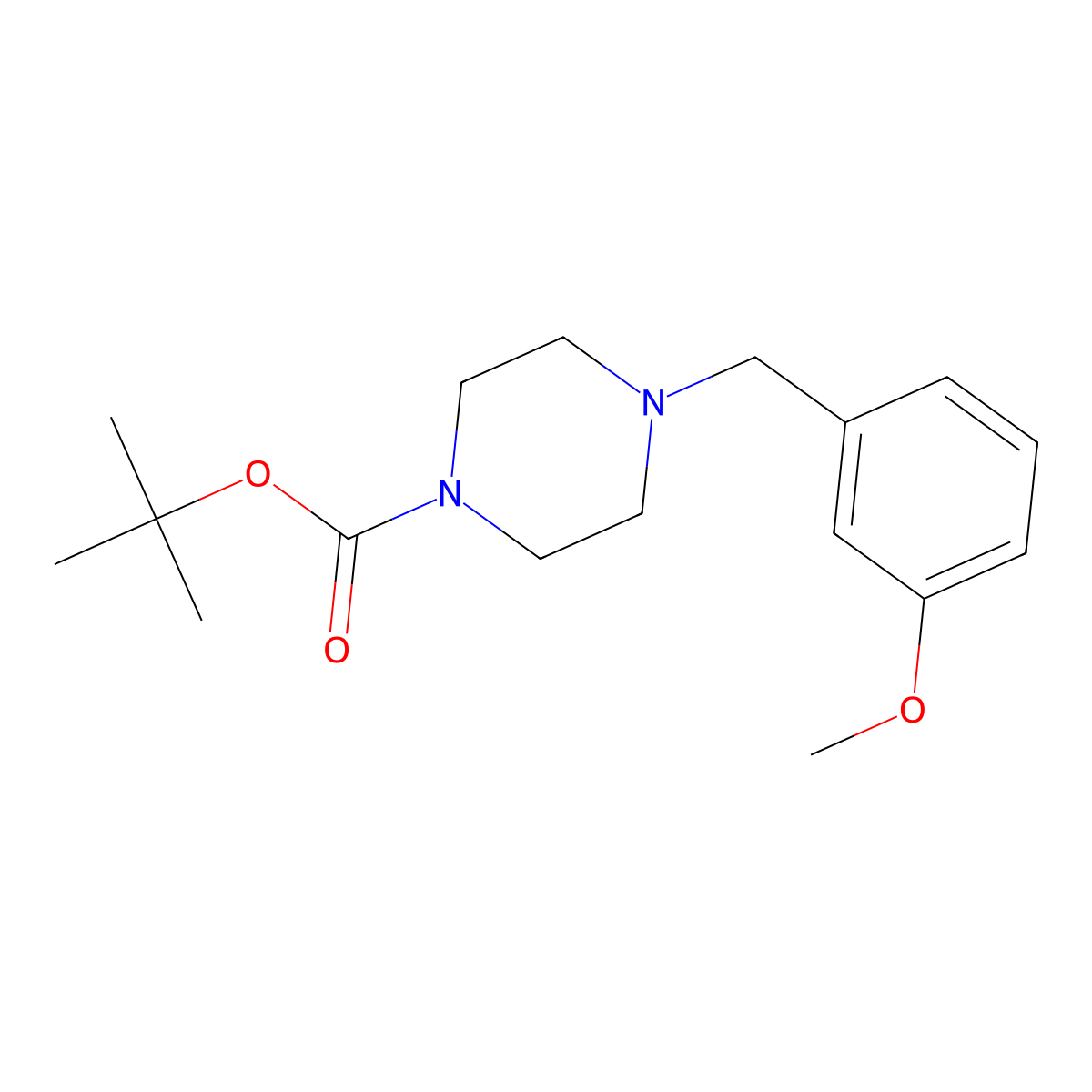 Tert-butyl 4-[(3-methoxyphenyl)methyl]piperazine-1-carboxylate molecular structure, CAS 77278-57-0