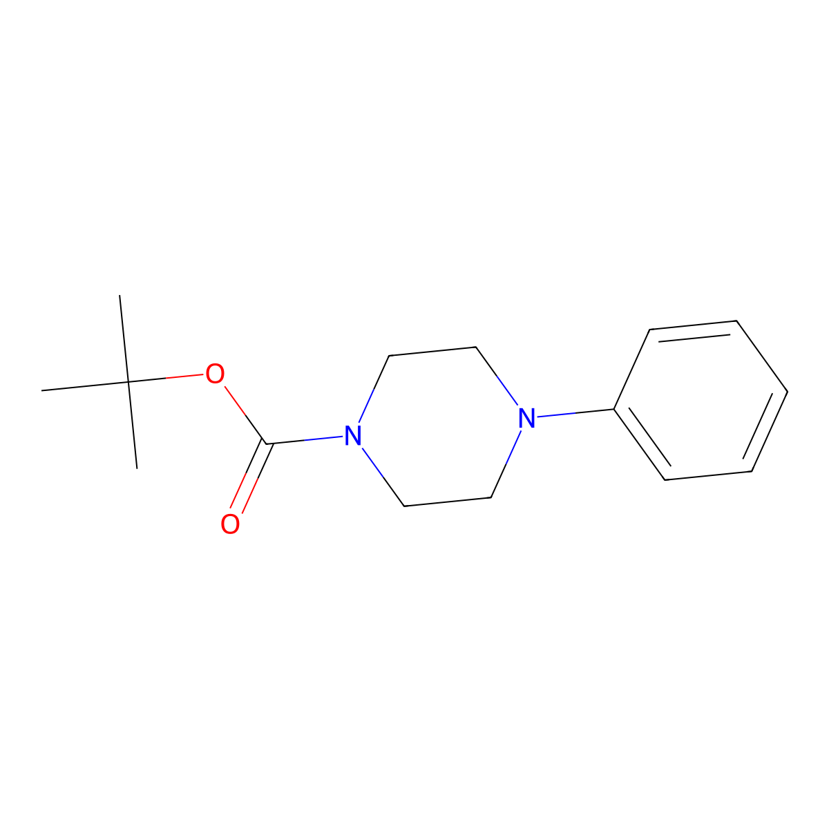 Tert-butyl 4-phenylpiperazine-1-carboxylate molecular structure, CAS 77278-63-8