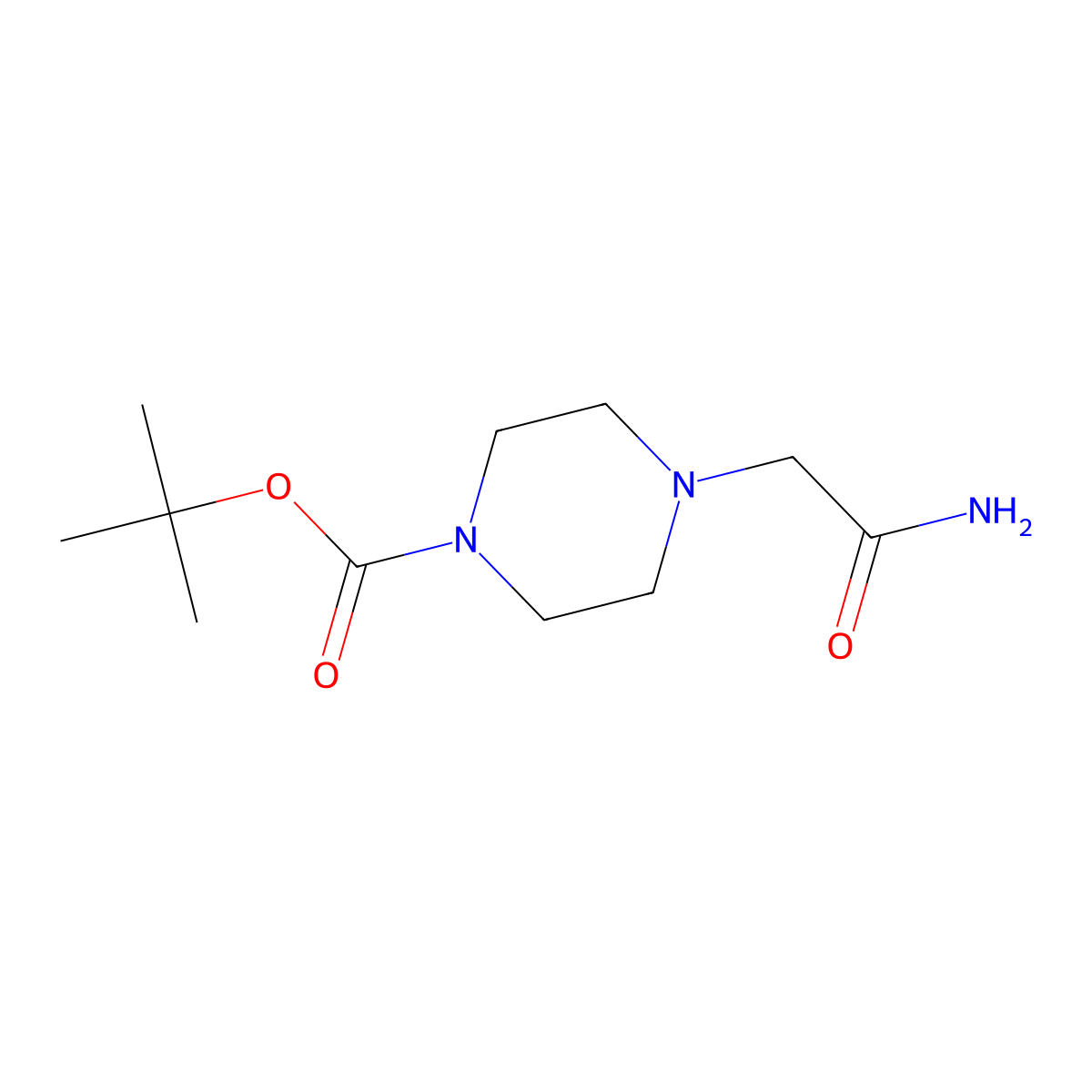Tert-butyl 4-(2-amino-2-oxoethyl)piperazine-1-carboxylate molecular structure, CAS 77278-70-7