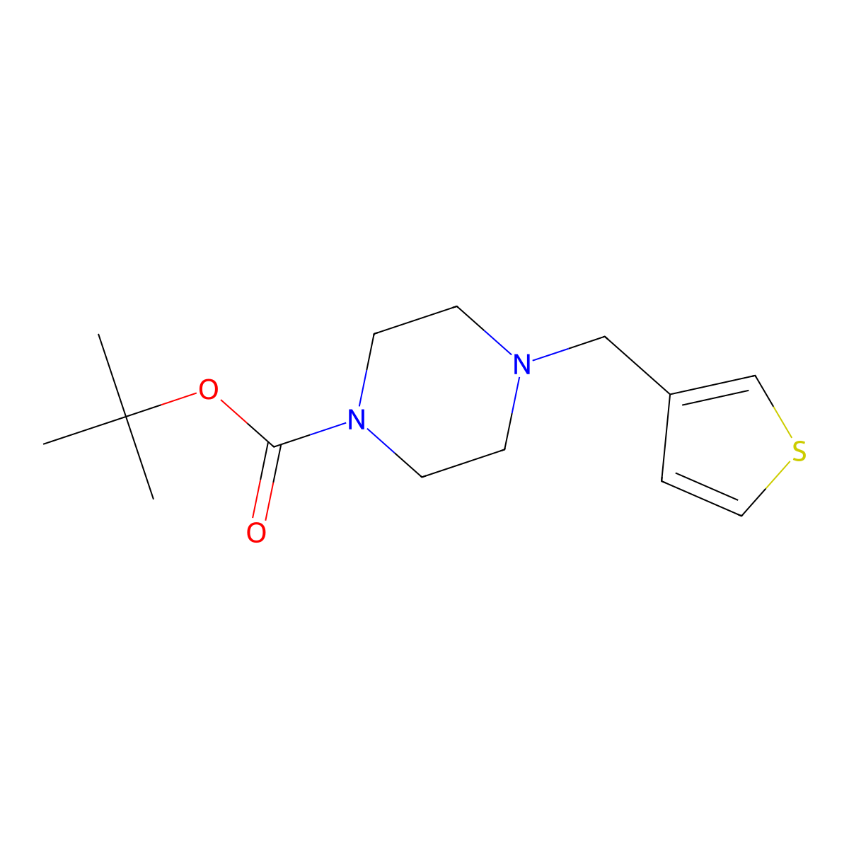 1-Boc-4-(3-Thienylmethyl)piperazine molecular structure, CAS 77278-71-8