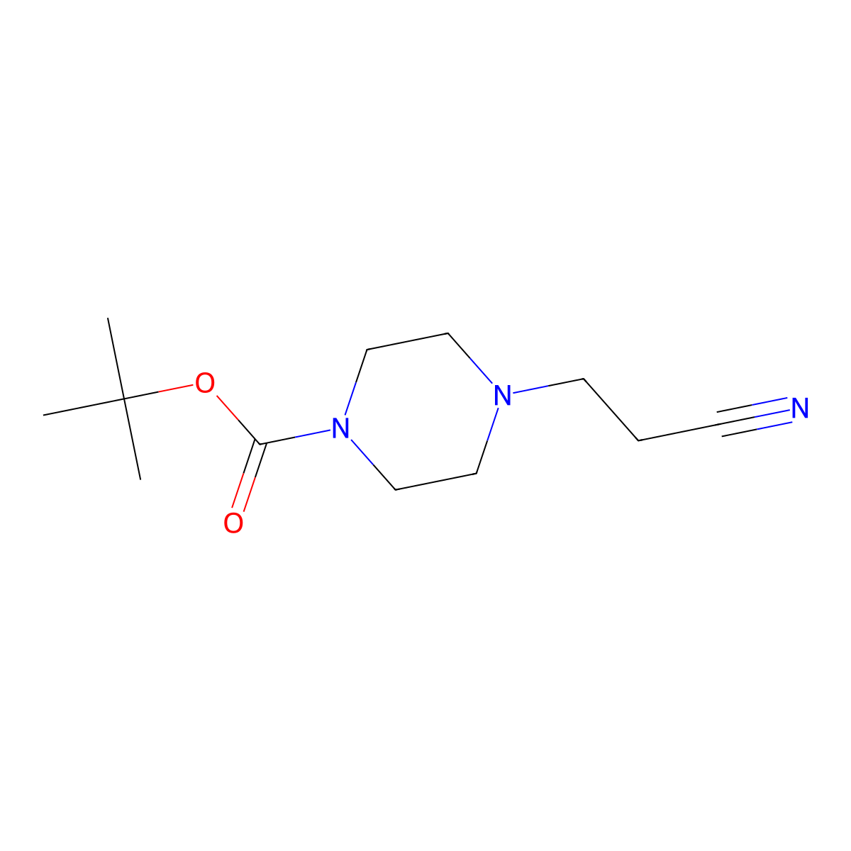 Tert-butyl 4-(2-cyanoethyl)piperazine-1-carboxylate molecular structure, CAS 77278-86-5