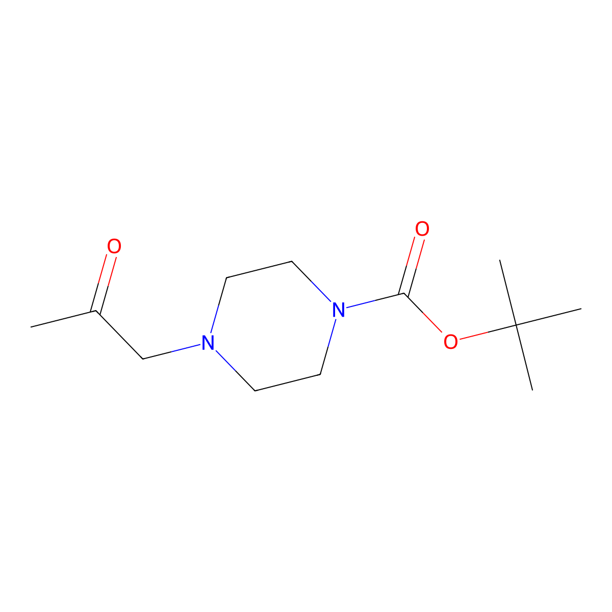 Tert-butyl 4-(2-oxopropyl)piperazine-1-carboxylate molecular structure, CAS 77279-22-2