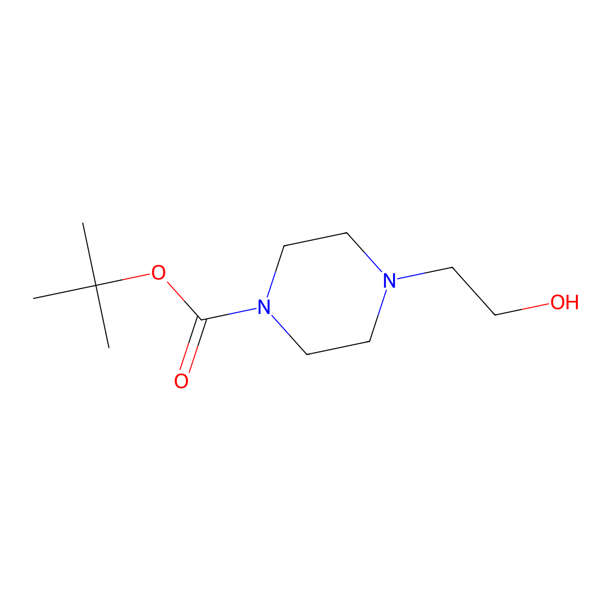 Tert-butyl 4-(2-hydroxyethyl)piperazine-1-carboxylate molecular structure, CAS 77279-24-4