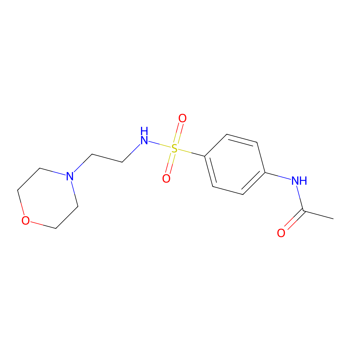 N-[4-(2-morpholin-4-ylethylsulfamoyl)phenyl]acetamide molecular structure, CAS 77283-37-5