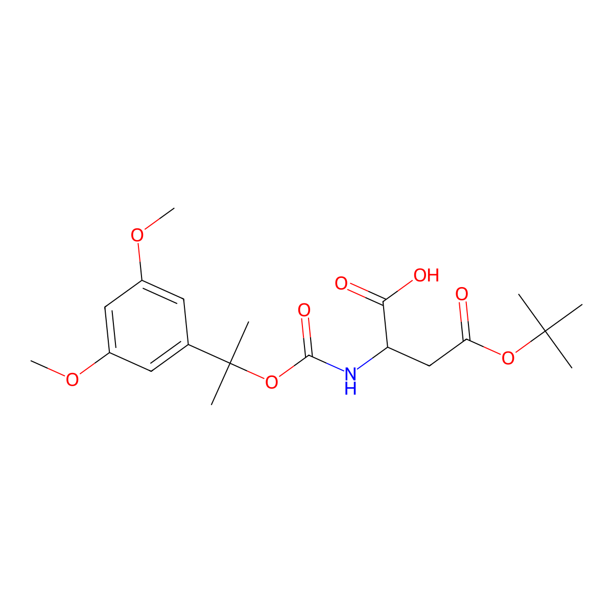 4-(1,1-Dimethylethyl) hydrogen N-[[1-(3,5-dimethoxyphenyl)-1-methylethoxy]carbonyl]-L-aspartate molecular structure, CAS 77285-07-5