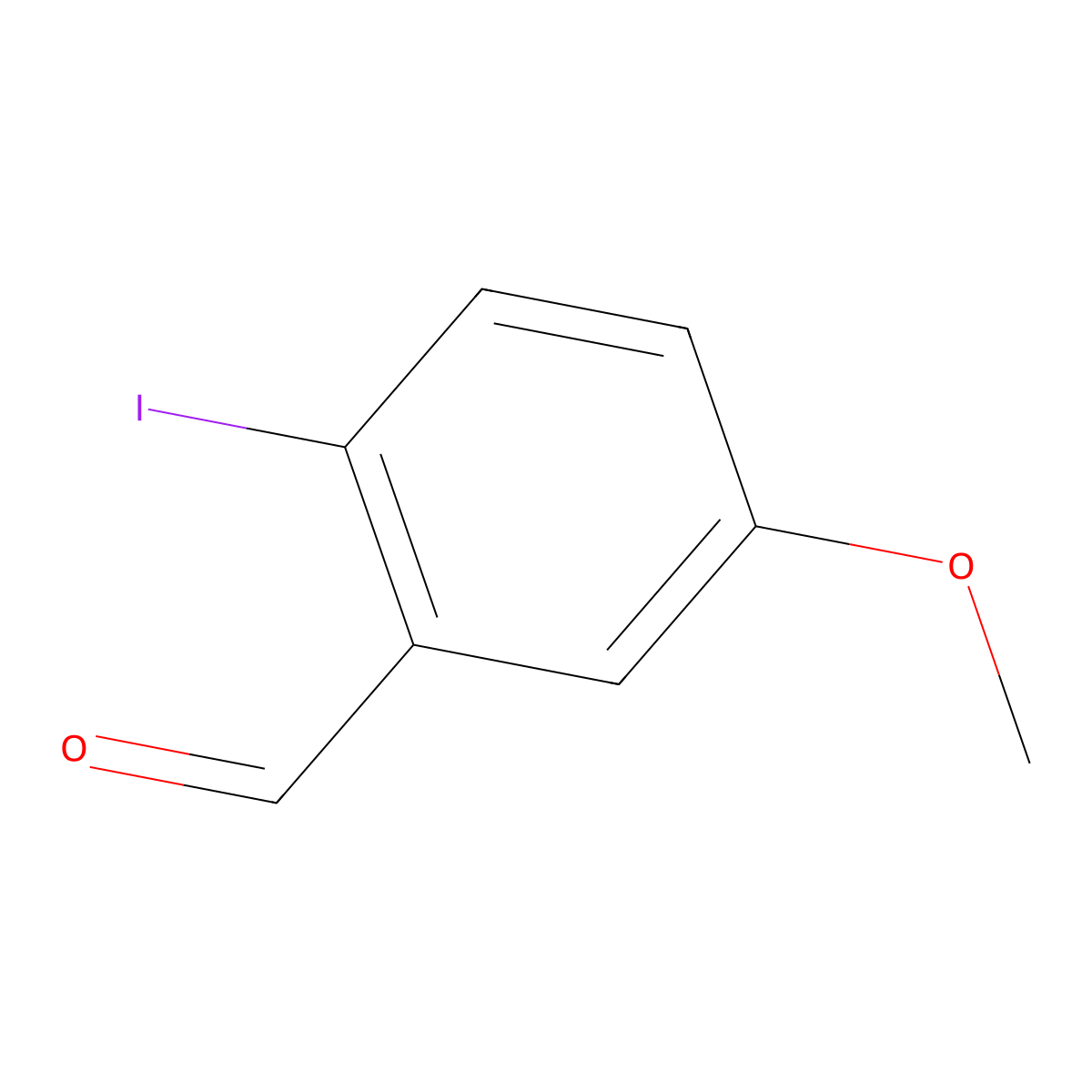 Benzaldehyde, 2-iodo-5-methoxy- molecular structure, CAS 77287-58-2
