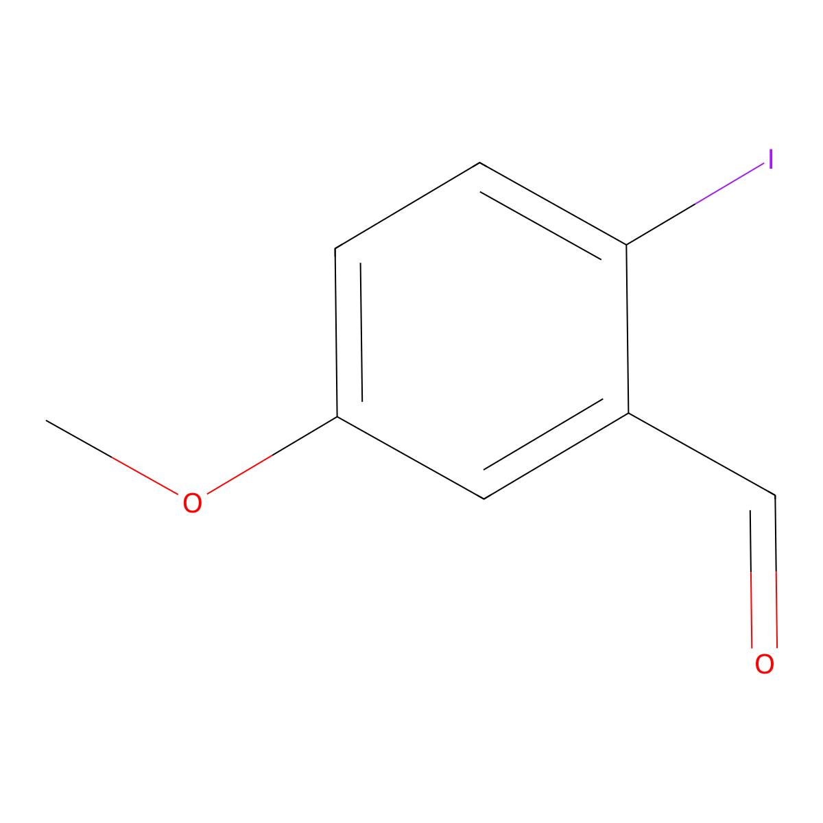 Benzaldehyde, 2-iodo-5-methoxy- molecular structure, CAS 77287-58-2