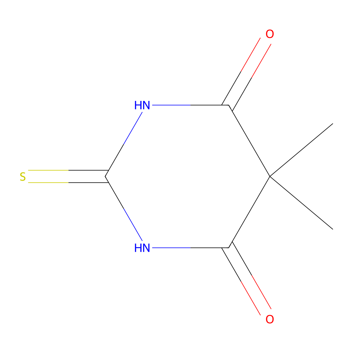 5,5-Dimethyl-2-sulfanylidene-1,3-diazinane-4,6-dione molecular structure, CAS 7729-78-4
