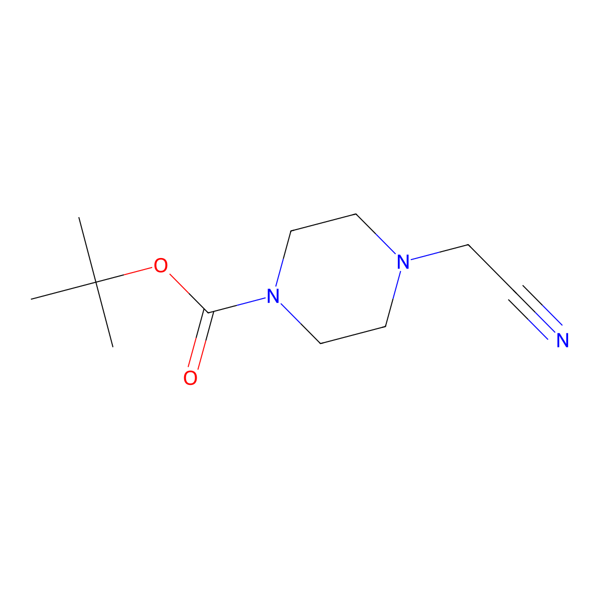 Tert-butyl 4-(cyanomethyl)piperazine-1-carboxylate molecular structure, CAS 77290-31-4