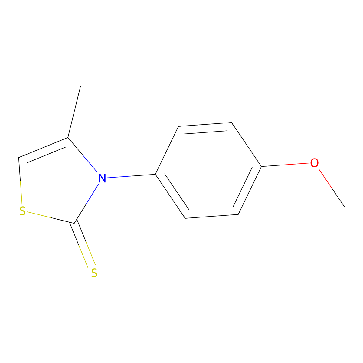 3-(4-methoxyphenyl)-4-methyl-1,3-thiazole-2(3H)-thione molecular structure, CAS 77293-28-8