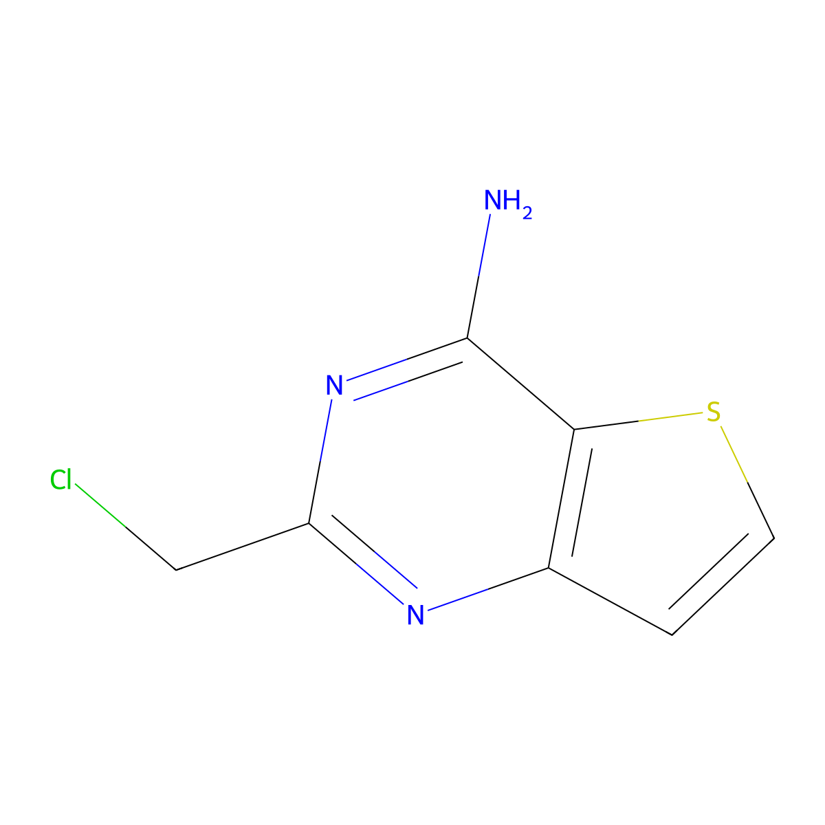 2-(Chloromethyl)thieno[3,2-d]pyrimidin-4-amine molecular structure, CAS 77294-21-4