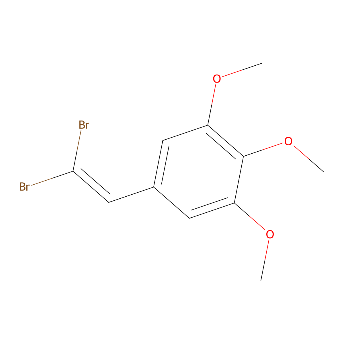 5-(2,2-Dibromovinyl)-1,2,3-trimethoxybenzene molecular structure, CAS 77295-62-6