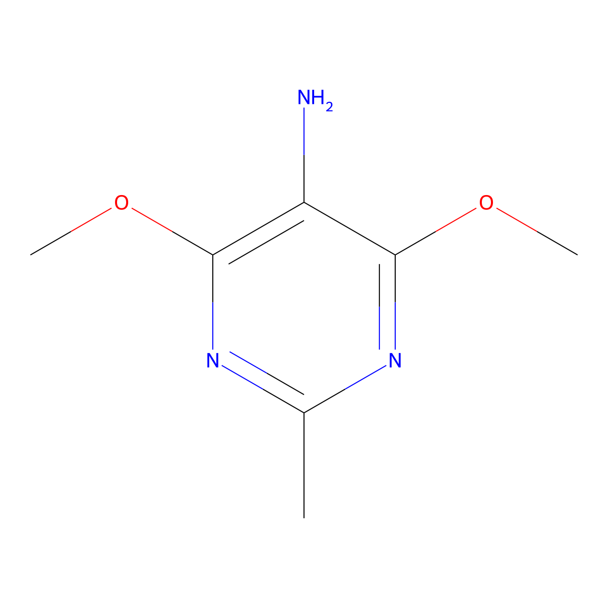 4,6-Dimethoxy-2-methylpyrimidin-5-amine molecular structure, CAS 77296-23-2