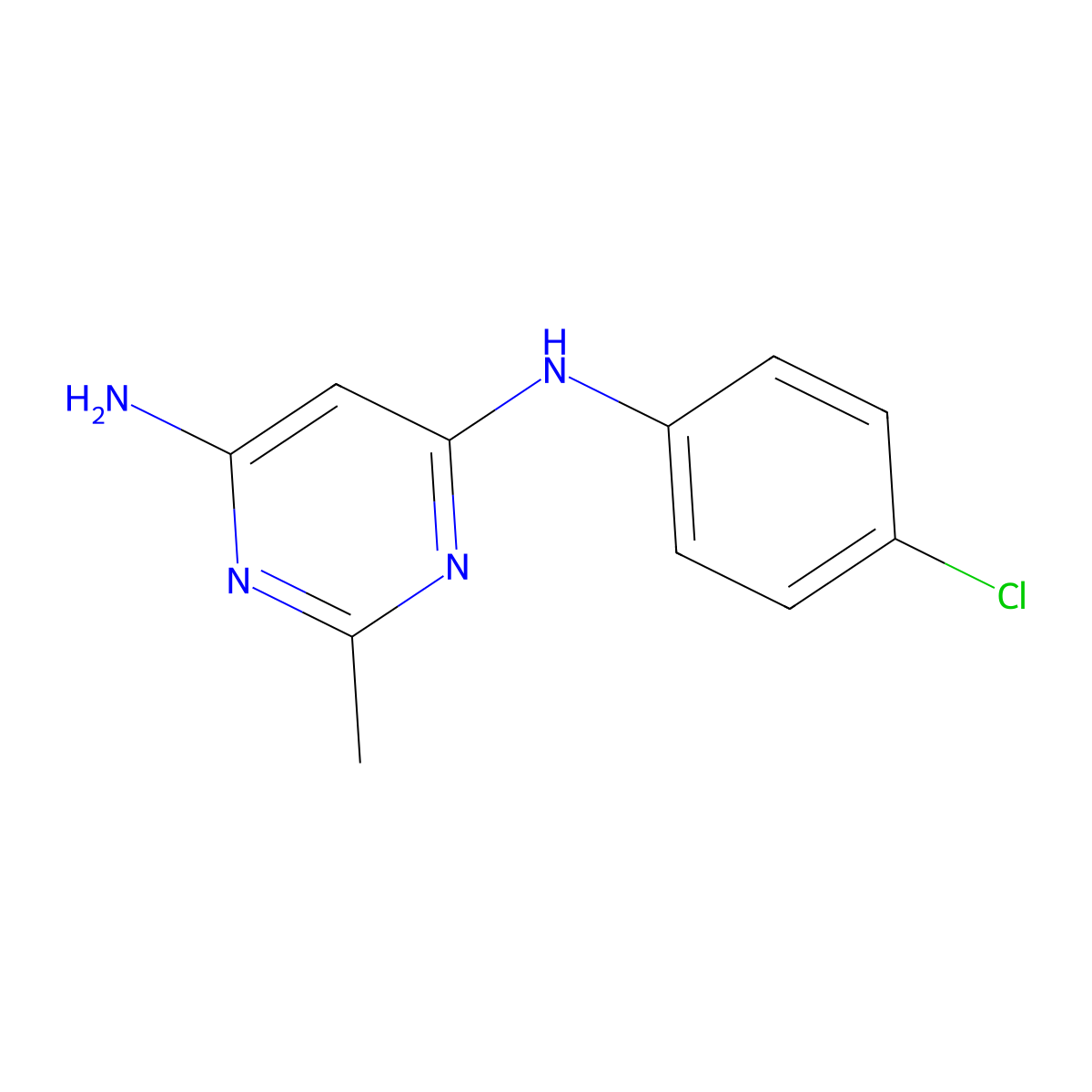 N4-(4-Chlorophenyl)-2-methylpyrimidine-4,6-diamine molecular structure, CAS 77297-44-0