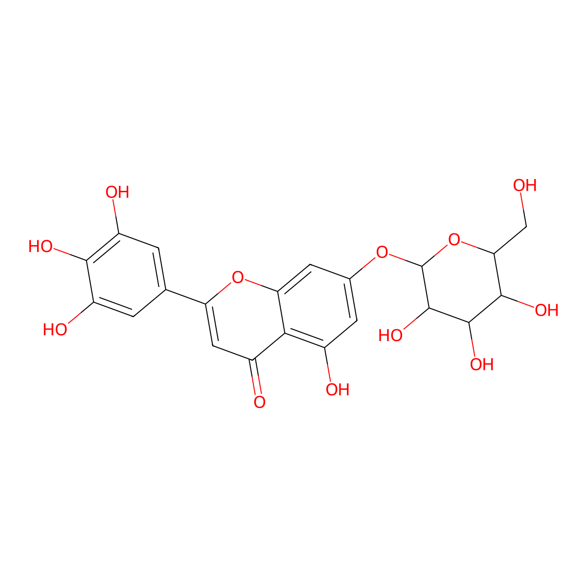 Tricetin 7-glucoside molecular structure, CAS 77298-67-0
