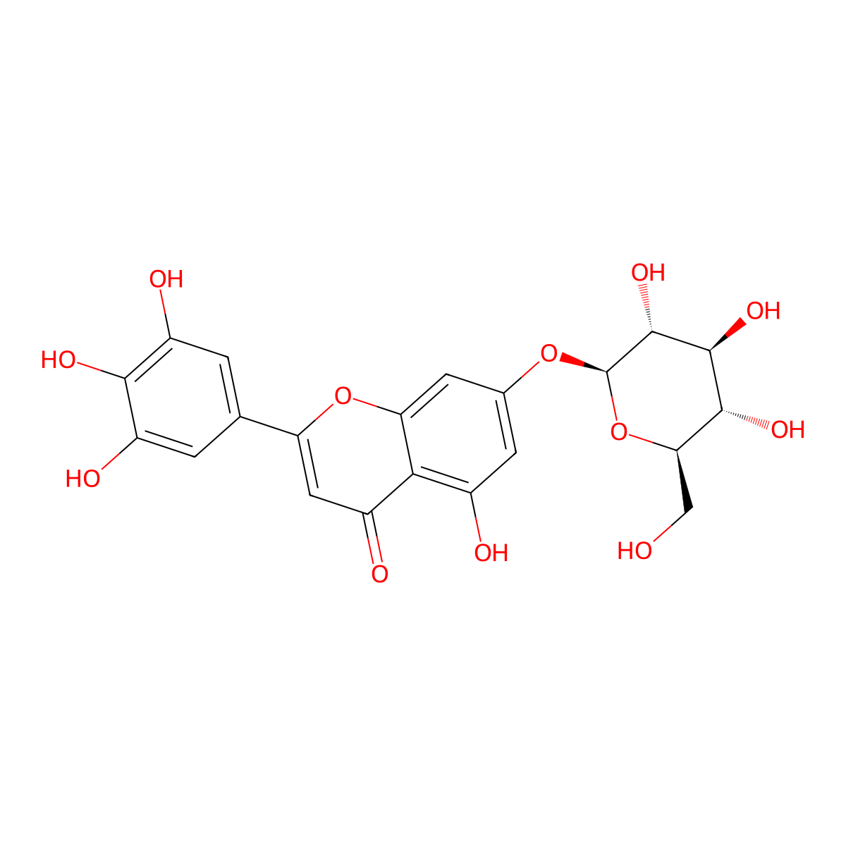 Tricetin 7-glucoside molecular structure, CAS 77298-67-0