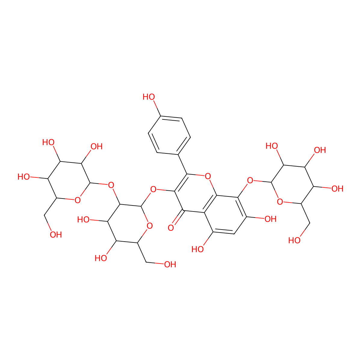 Herbacetin 3-sophoroside-8-glucoside molecular structure, CAS 77298-68-1