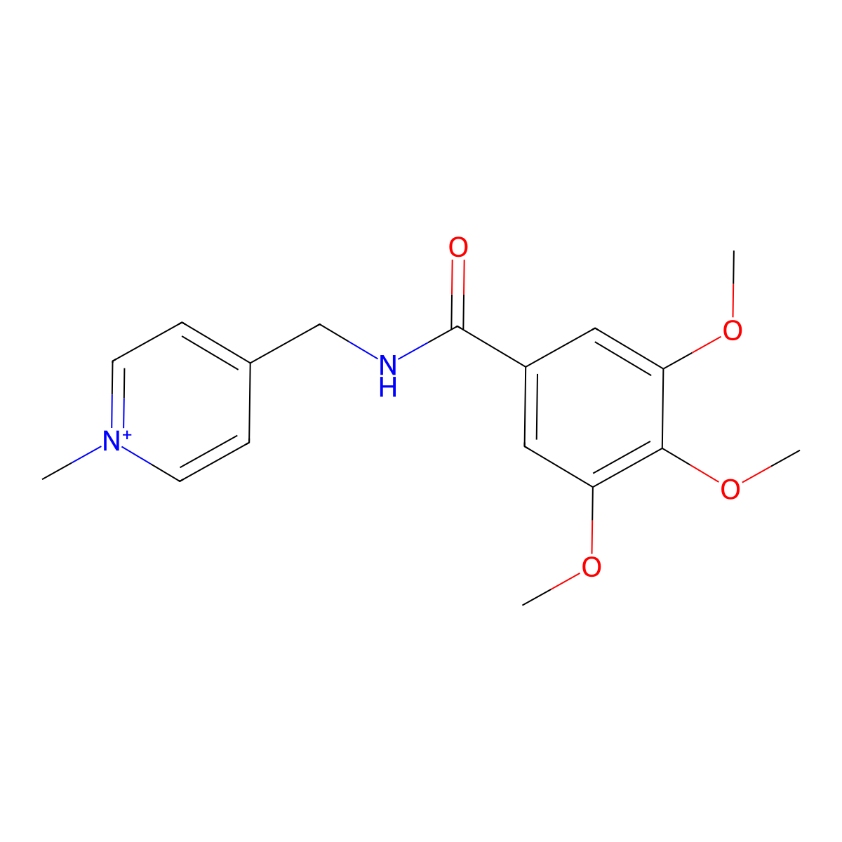 1-Methyl-4-[[(3,4,5-trimethoxybenzoyl)amino]methyl]pyridinium molecular structure, CAS 772990-86-0