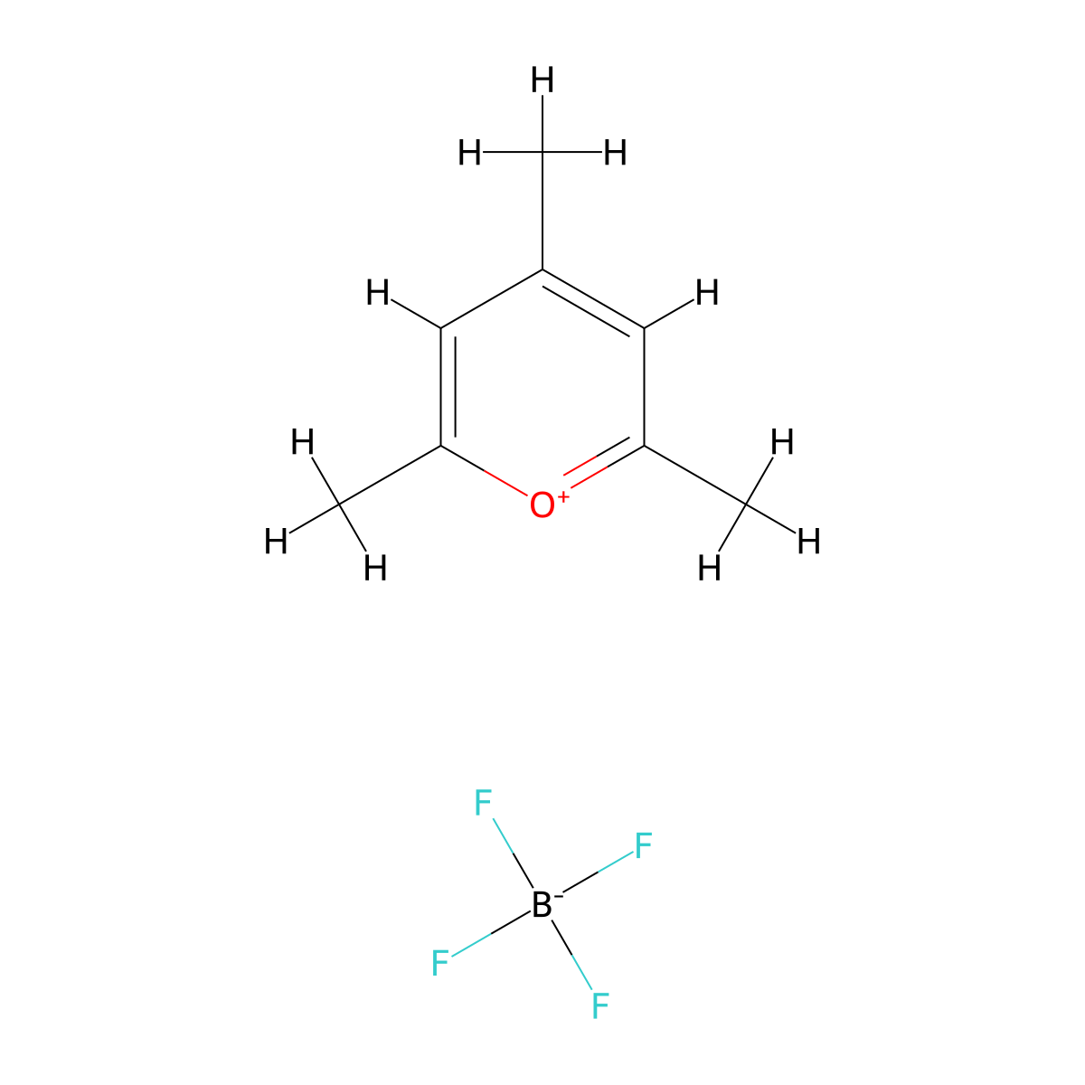 Pyrylium, 2,4,6-trimethyl-, tetrafluoroborate(1-) (1:1) molecular structure, CAS 773-01-3