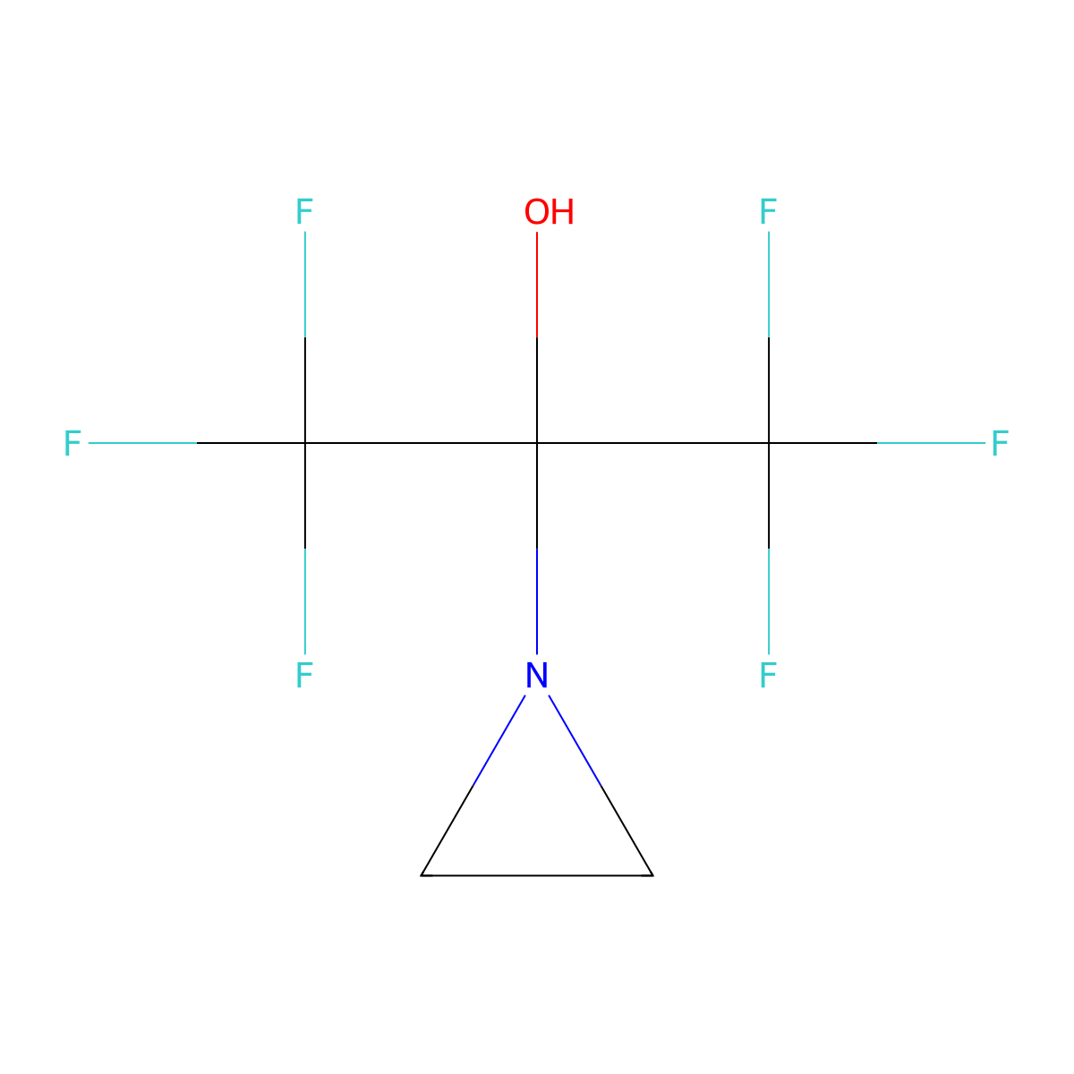 1-Aziridinemethanol, alpha,alpha-bis(trifluoromethyl)- molecular structure, CAS 773-23-9