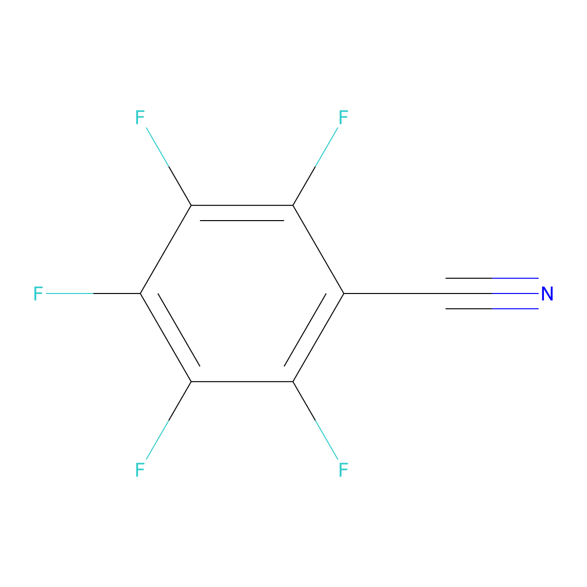 Pentafluorobenzonitrile molecular structure, CAS 773-82-0