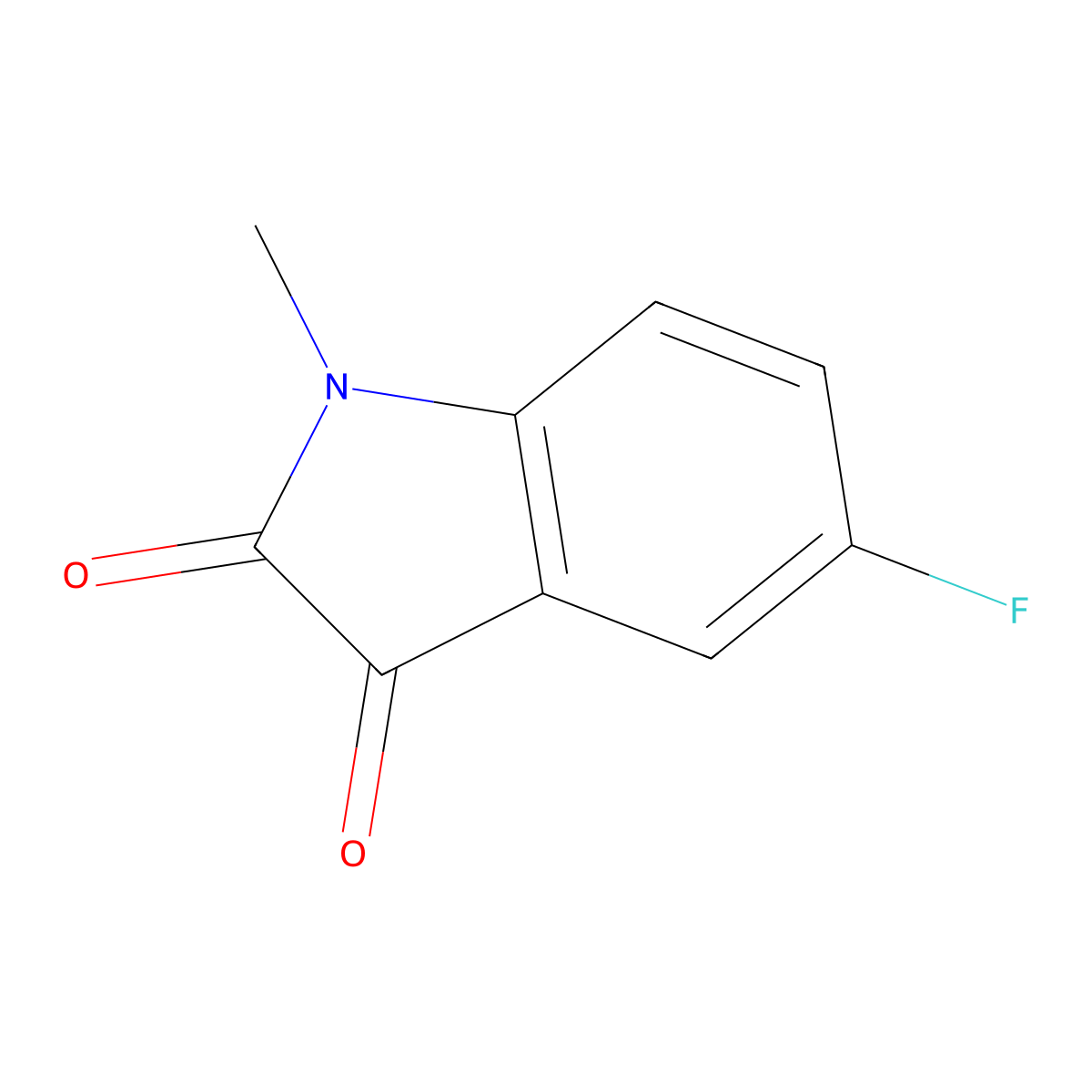 5-fluoro-1-methyl-1H-indole-2,3-dione molecular structure, CAS 773-91-1