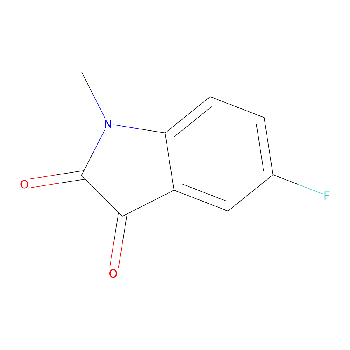 5-fluoro-1-methyl-1H-indole-2,3-dione molecular structure, CAS 773-91-1