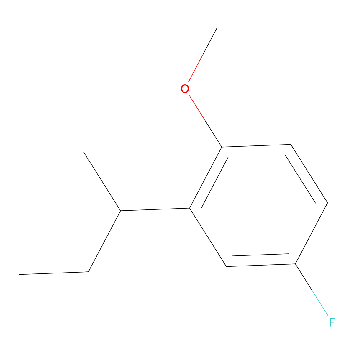 4-Fluoro-1-methoxy-2-(1-methylpropyl)benzene molecular structure, CAS 773-92-2