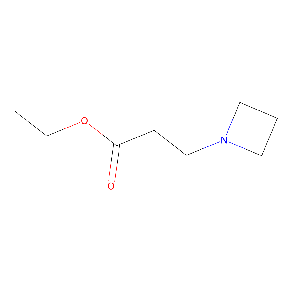 1-Azetidinepropanoic acid, ethyl ester molecular structure, CAS 7730-42-9