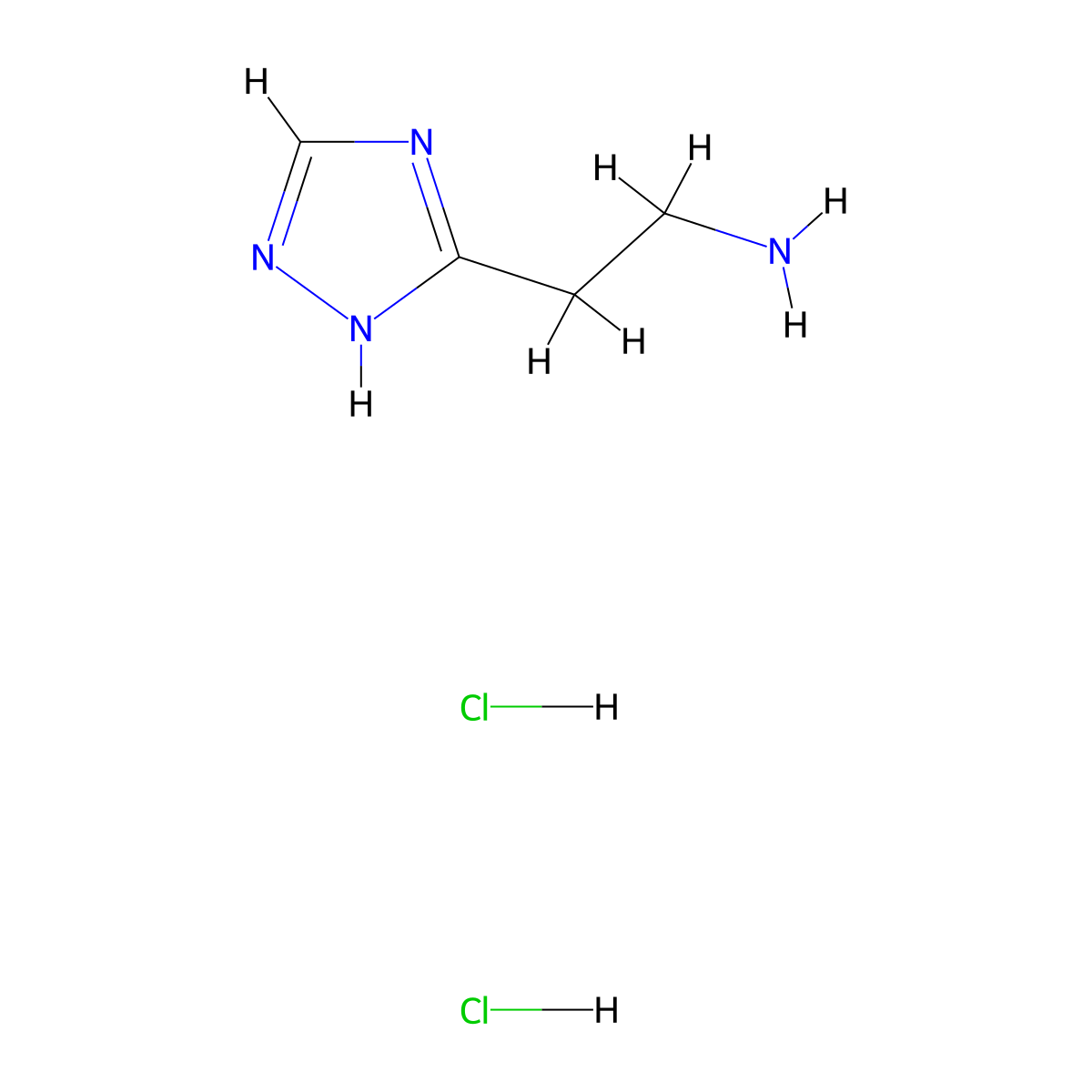 2-(1H-1,2,4-triazol-5-yl)ethan-1-amine dihydrochloride molecular structure, CAS 7730-79-2