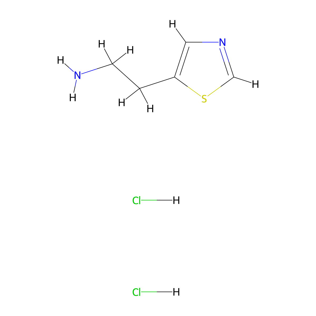 2-(Thiazol-5-yl)ethanamine dihydrochloride molecular structure, CAS 7730-82-7