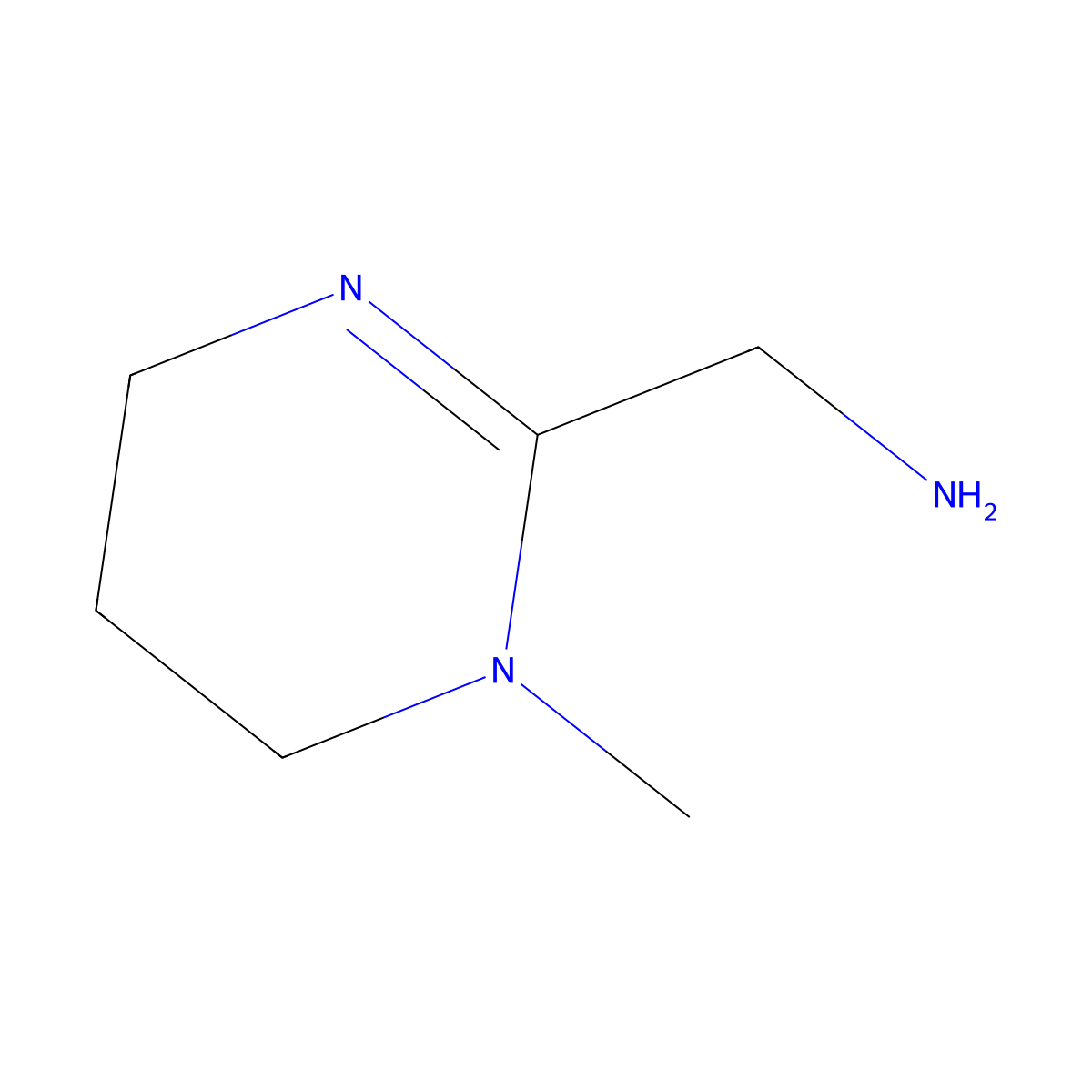 (1-Methyl-1,4,5,6-tetrahydropyrimidin-2-yl)methanamine molecular structure, CAS 773005-09-7