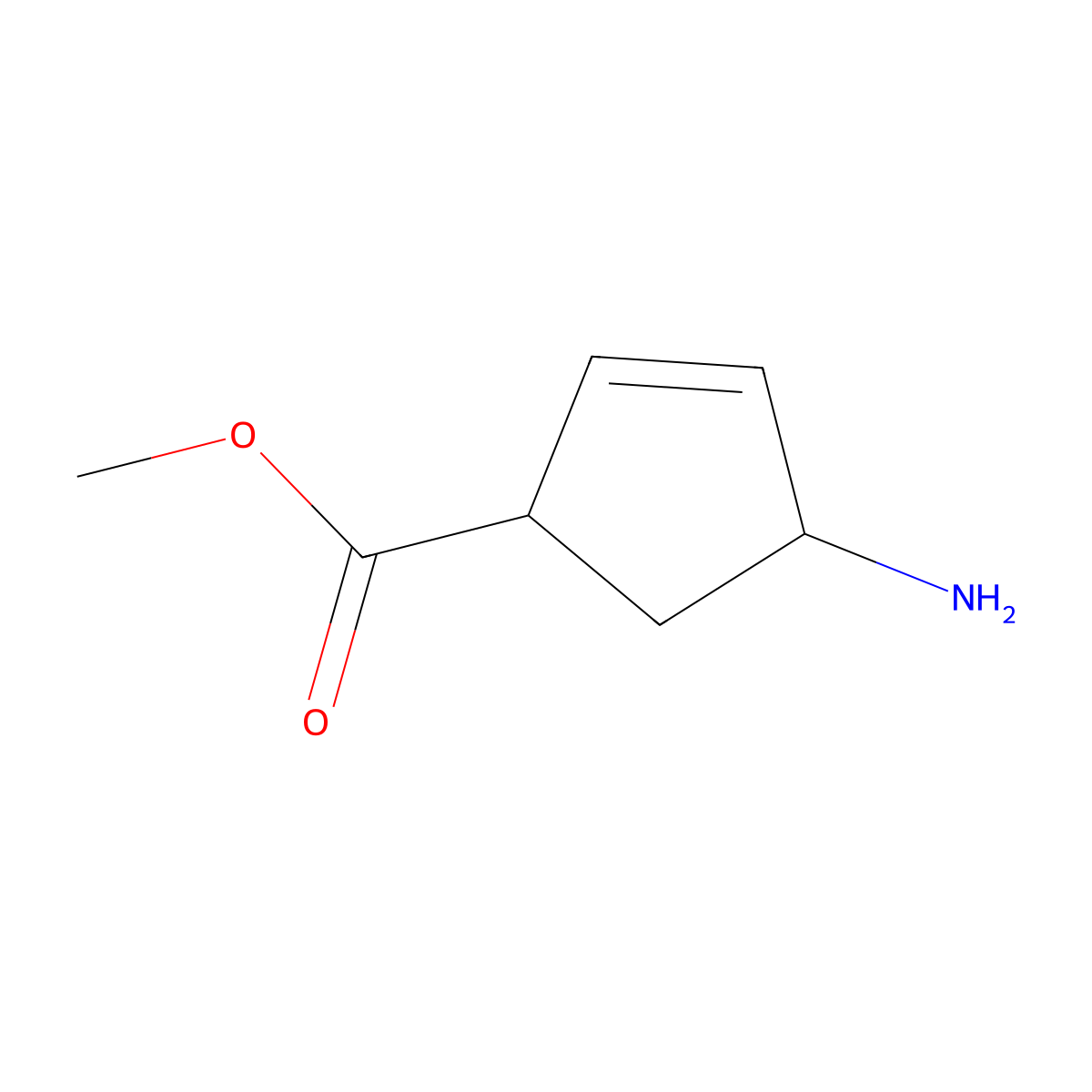 rel-(1R,4R)-Methyl 4-aminocyclopent-2-enecarboxylate molecular structure, CAS 773006-65-8