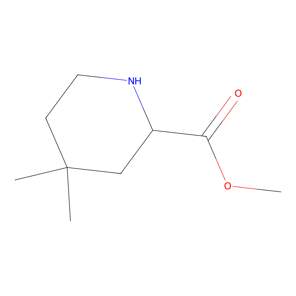Methyl 4,4-dimethylpiperidine-2-carboxylate molecular structure, CAS 773021-59-3