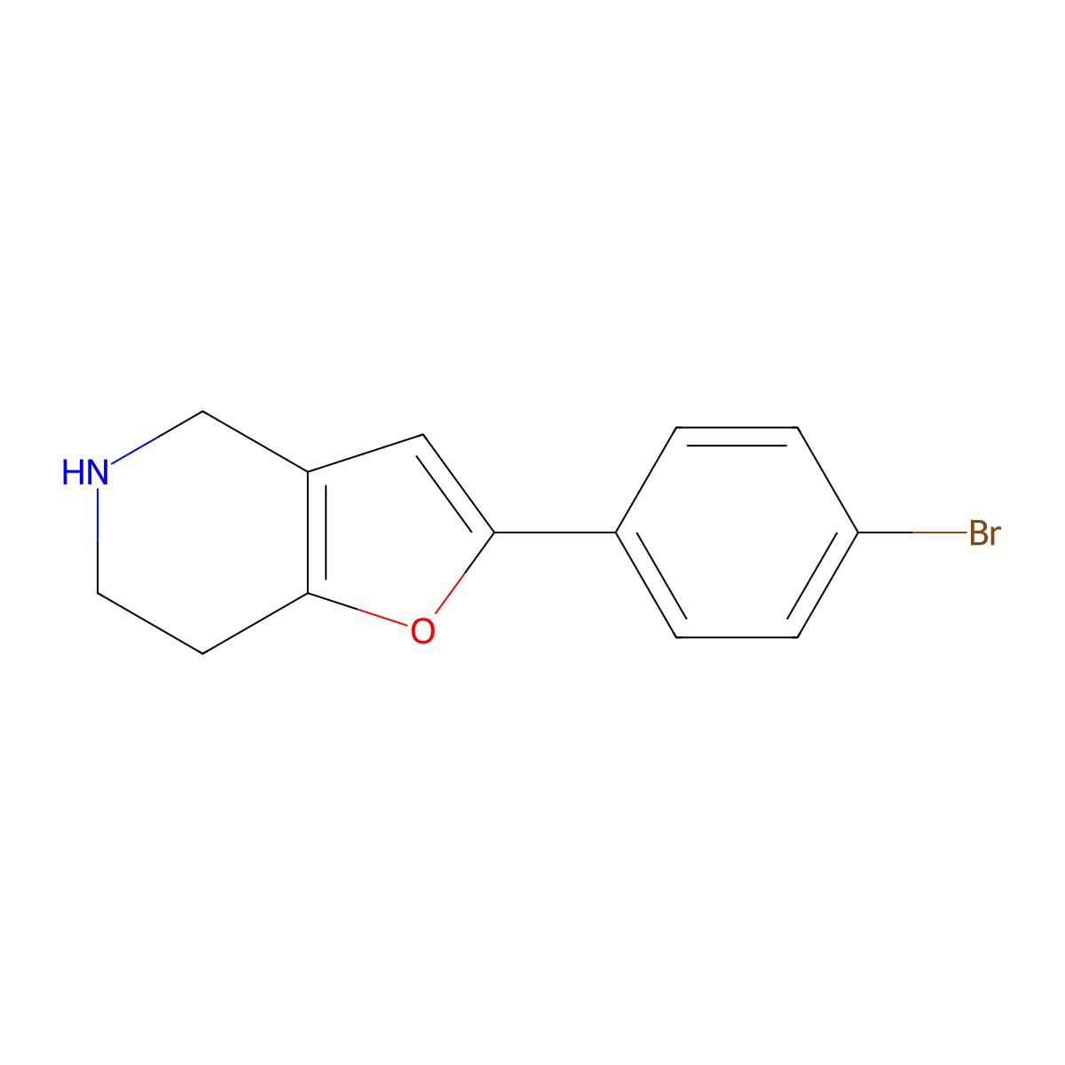 2-(4-Bromophenyl)-4,5,6,7-tetrahydrofuro[3,2-C]pyridine molecular structure, CAS 773021-89-9
