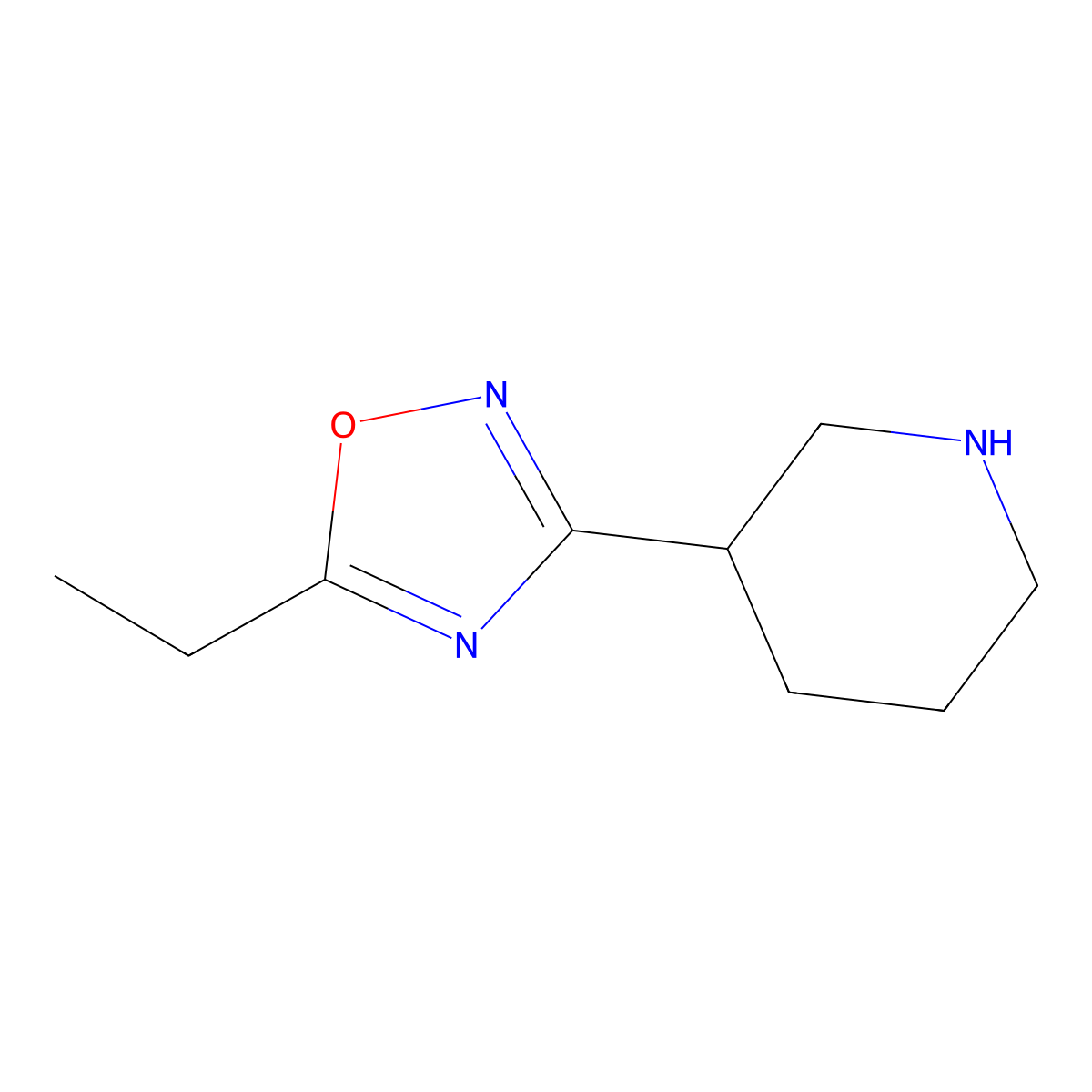 3-(5-Ethyl-1,2,4-oxadiazol-3-YL)piperidine molecular structure, CAS 773034-44-9