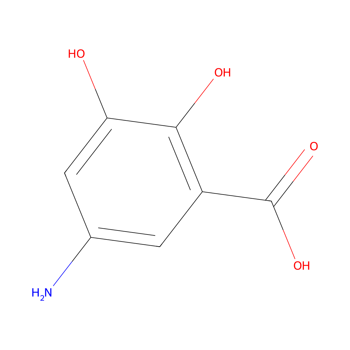 5-Amino-2,3-dihydroxybenzoic acid molecular structure, CAS 773041-88-6