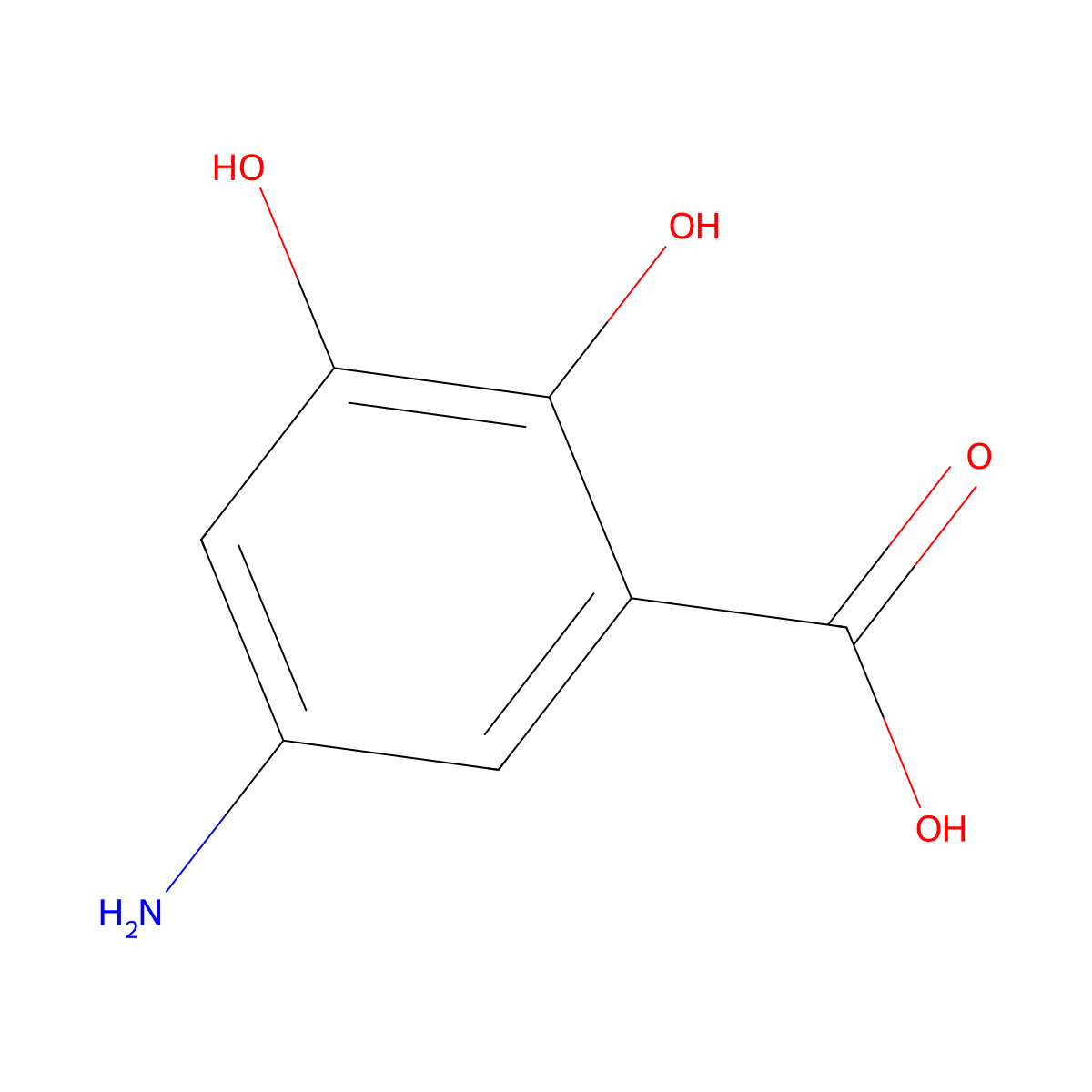 5-Amino-2,3-dihydroxybenzoic acid molecular structure, CAS 773041-88-6