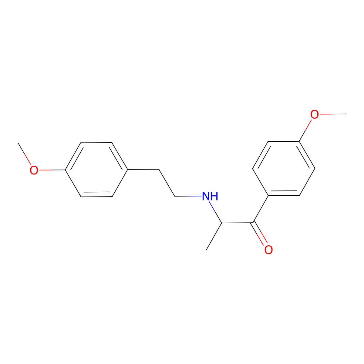 2-((4-Methoxyphenethyl)amino)-1-(4-methoxyphenyl)propan-1-one molecular structure, CAS 773045-10-6