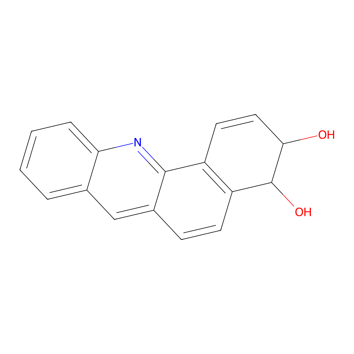 BENZ(c)ACRIDINE-3-beta,4-alpha-DIOL, 3,4-DIHYDRO-, trans- molecular structure, CAS 77305-76-1