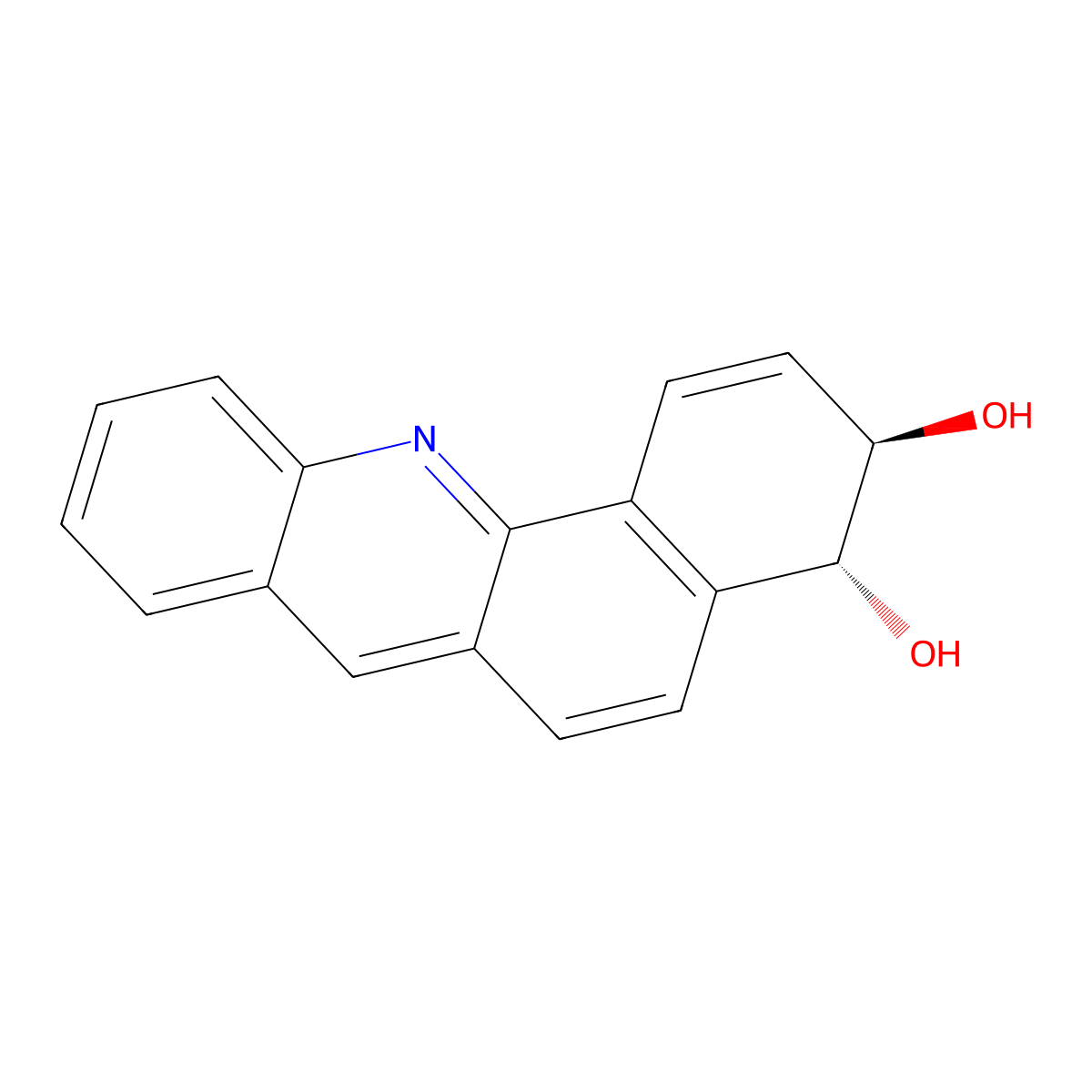 BENZ(c)ACRIDINE-3-beta,4-alpha-DIOL, 3,4-DIHYDRO-, trans- molecular structure, CAS 77305-76-1