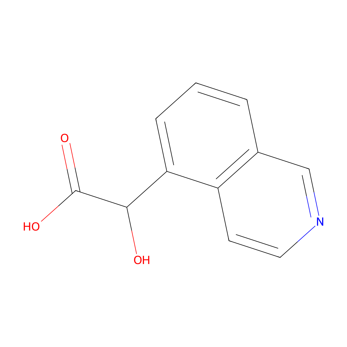 2-Hydroxy-2-(isoquinolin-5-yl)acetic acid molecular structure, CAS 773052-45-2